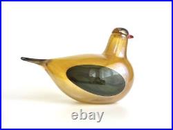 Nuutajarvi Oiva Toikka Iittala Art Glass Bird Vintage Brown Ornament Engraved
