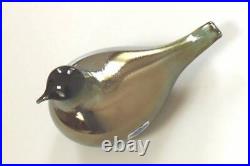 Nuutajarvi Oiva Toikka Iittala Art Glass Bird Vintage Silver Brown Ornament