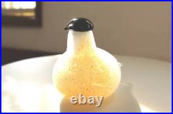 Nuutajarvi Oiva Toikka Iittala Art Glass Bird Vintage White Orange Ornament