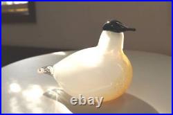 Nuutajarvi Oiva Toikka Iittala Art Glass Bird Vintage White Orange Ornament