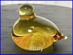 Nuutajarvi Oiva Toikka Snow Bunting Art Glass Bird Finland Signed Rare Nuutajarvi Oiva Toikka Snow Bunting Art Glass Bird Finland Signed Rare