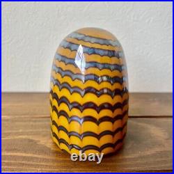OIVA TOIKKA Watchful Hand Molded Owl Glass Bird Iittala Figurine Yellow 2004 F/S
