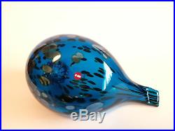 Oiva Toikka Bird Blue Saphire Art Glass Design Birds by Toikka Iittala (BOX!)