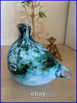 Oiva Toikka Bird Green 1983 Iittala Art Glass Finland No Box W14.5×D9×H12.5cm