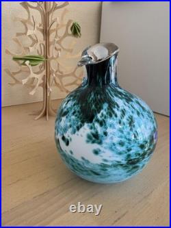 Oiva Toikka Bird Green 1983 Iittala Art Glass Finland No Box W14.5×D9×H12.5cm