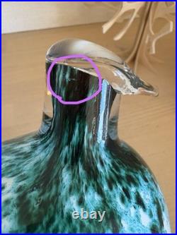 Oiva Toikka Bird Green 1983 Iittala Art Glass Finland No Box W14.5×D9×H12.5cm