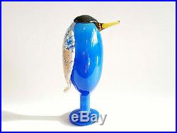 Oiva Toikka Bird Heron Blue Amber Beak Unique Design Glass Art Iittala