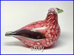 Oiva Toikka Bird Pine Grossbeak Male Design Glass Art Iittala Finland
