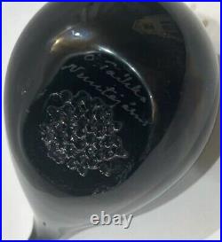 Oiva Toikka Dark Blue Glass Snow Bunting Bird Signed Finland Timberjack