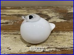 Oiva Toikka Glass Bird Puffball by Iittala Finland Finnish Sculpture White Small