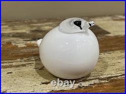 Oiva Toikka Glass Bird Puffball by Iittala Finland Finnish Sculpture White Small