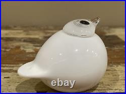 Oiva Toikka Glass Bird Puffball by Iittala Finland Finnish Sculpture White Small