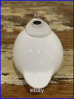 Oiva Toikka Glass Bird Puffball by Iittala Finland Finnish Sculpture White Small