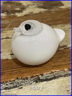 Oiva Toikka Glass Bird Puffball by Iittala Finland Finnish Sculpture White Small