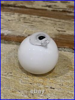 Oiva Toikka Glass Bird Puffball by Iittala Finland Finnish Sculpture White Small