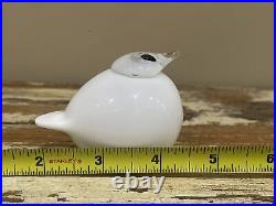 Oiva Toikka Glass Bird Puffball by Iittala Finland Finnish Sculpture White Small