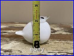 Oiva Toikka Glass Bird Puffball by Iittala Finland Finnish Sculpture White Small