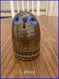 Oiva Toikka Glass Owl Iittala Finland Signed and Labeled Excellent Condition