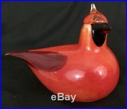 Oiva Toikka Handblown Glass Bird Cardinal Iittala Finland Nuutajarvi Eames Era