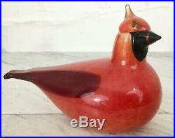 Oiva Toikka Handblown Glass Bird Cardinal Iittala Finland Nuutajarvi Eames Era