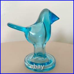 Oiva Toikka IITTALA SCOPE Sieppo Sky Blue Turquoise Bird glass Figurine Finland