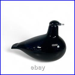 Oiva Toikka Iittala Art Glass Blue Wing Black Bird