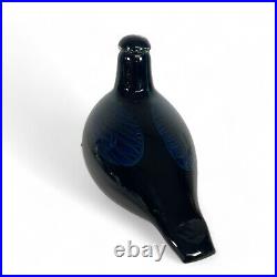 Oiva Toikka Iittala Art Glass Blue Wing Black Bird