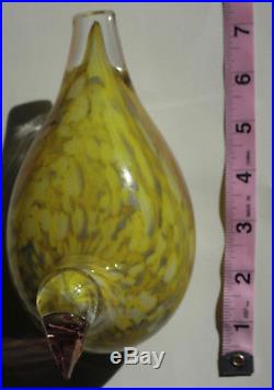 Oiva Toikka Iittala Female Pine Grosbeak Finnish Glass Bird Rare Discontinued