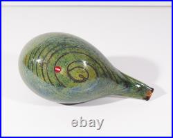 Oiva Toikka Iittala Green Long-Tailed Duck Glass Bird