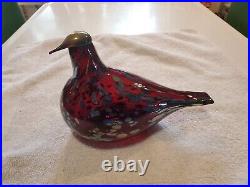 Oiva Toikka Iittala Large Art Glass Bird Figurine Ruby Red