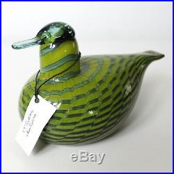 Oiva Toikka Nuutajarvi 1973 Tavitar Common Teal Green Glass Bird Iittala w Box