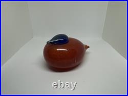 Oiva Toikka Nuutajarvi Iittala Finnish Art Glass Bird RAUTARUUKKI Orange, Blue Oiva Toikka Nuutajarvi Iittala Finnish Art Glass Bird RAUTARUUKKI Orange, Blue