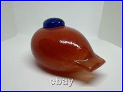 Oiva Toikka Nuutajarvi Iittala Finnish Art Glass Bird RAUTARUUKKI Orange, Blue Oiva Toikka Nuutajarvi Iittala Finnish Art Glass Bird RAUTARUUKKI Orange, Blue