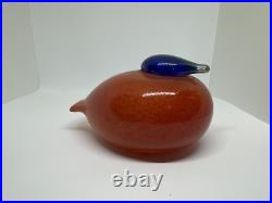 Oiva Toikka Nuutajarvi Iittala Finnish Art Glass Bird RAUTARUUKKI Orange, Blue Oiva Toikka Nuutajarvi Iittala Finnish Art Glass Bird RAUTARUUKKI Orange, Blue
