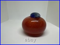 Oiva Toikka Nuutajarvi Iittala Finnish Art Glass Bird RAUTARUUKKI Orange, Blue Oiva Toikka Nuutajarvi Iittala Finnish Art Glass Bird RAUTARUUKKI Orange, Blue