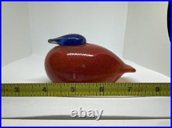Oiva Toikka Nuutajarvi Iittala Finnish Art Glass Bird RAUTARUUKKI Orange, Blue Oiva Toikka Nuutajarvi Iittala Finnish Art Glass Bird RAUTARUUKKI Orange, Blue