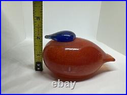 Oiva Toikka Nuutajarvi Iittala Finnish Art Glass Bird RAUTARUUKKI Orange, Blue Oiva Toikka Nuutajarvi Iittala Finnish Art Glass Bird RAUTARUUKKI Orange, Blue