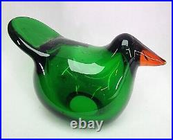 Oiva Toikka Nuutajarvi Notsjo Iittala Finland Flycatcher Art Glass Bird Green