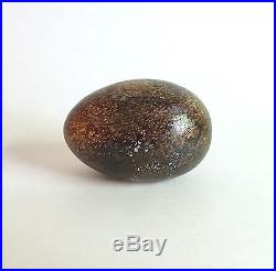 Oiva Toikka Speckled Brown Bird Egg, Iittala / Nuutajarvi Glass, 2 of 2 with Label
