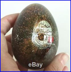 Oiva Toikka Speckled Brown Bird Egg, Iittala / Nuutajarvi Glass, 2 of 2 with Label