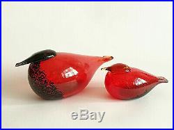 Oiva Toikka Unique Bird Set Smew Red and Baby Iittala Glass Design NEW