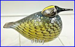 Oiva Toikka Yellow Rumped Warbler Glass Bird Figurine Iittala Finland # 28/300