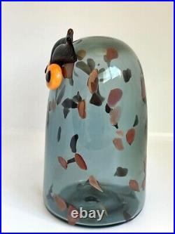 Oiva Toikka for Iittala Bird Long-eared Owl Sarvipollo Gray Pine-green Signed