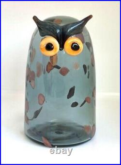 Oiva Toikka for Iittala Bird Long-eared Owl Sarvipollo Signed Gray Pine-green