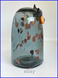 Oiva Toikka for Iittala Bird Long-eared Owl Sarvipollo Signed Gray Pine-green