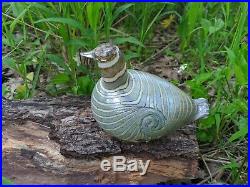 RARE Vintage ittala art glass bird Long Tailed Duck-silver Artist Oiva Toikka