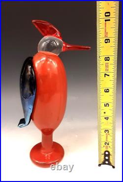 Rare IITTALA Art Glass OIVA TOIKKA Bird Signed CMOG 2019 Woodpecker 10 Figurine