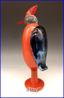 Rare IITTALA Art Glass OIVA TOIKKA Bird Signed CMOG 2019 Woodpecker 10 Figurine