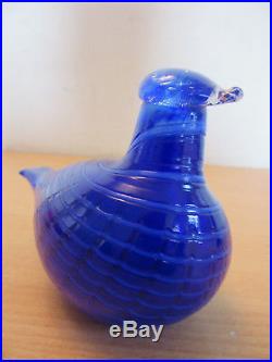 Rare Ittala Studio Art Glass Oiva Tokka Blue Bird signed 5 #2