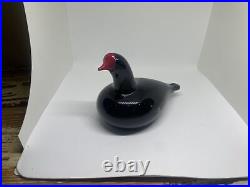 Rare Oiva Toikka Iittala BALD COOT Bird Glass Design Birds collection Duck Black